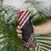 New Zealand Christmas Taniko Poutama Skinny Tumbler Flora Map with Birds - Polynesian Pride