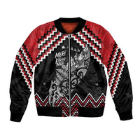 New Zealand Christmas Taniko Poutama Bomber Jacket Mountainscape Maori Fern - Polynesian Pride
