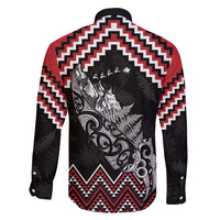 New Zealand Christmas Taniko Poutama Family Matching Off Shoulder Short Dress and Hawaiian Shirt Mountainscape Maori Fern - Polynesian Pride