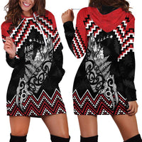 New Zealand Christmas Taniko Poutama Hoodie Dress Mountainscape Maori Fern - Polynesian Pride