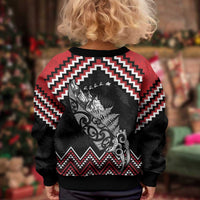 New Zealand Christmas Taniko Poutama Kid Ugly Christmas Sweater Mountainscape Maori Fern - Polynesian Pride