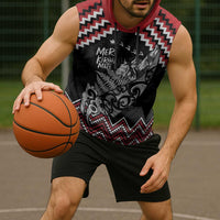 New Zealand Christmas Taniko Poutama Sleeveless Hoodie Mountainscape Maori Fern - Polynesian Pride