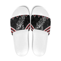 New Zealand Christmas Taniko Poutama Slide Sandals Mountainscape Maori Fern - Polynesian Pride