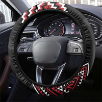 New Zealand Christmas Taniko Poutama Steering Wheel Cover Mountainscape Maori Fern - Polynesian Pride