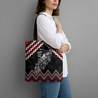 New Zealand Christmas Taniko Poutama Tote Bag Mountainscape Maori Fern - Polynesian Pride