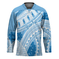 Bula Fiji Classic Masi Tapa Hockey Jersey Turquoise - Polynesian Pride