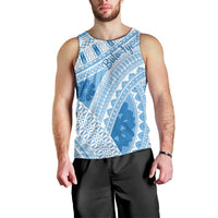 Bula Fiji Classic Masi Tapa Men Tank Top Turquoise - Polynesian Pride