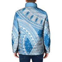 Bula Fiji Classic Masi Tapa Padded Jacket Turquoise - Polynesian Pride