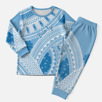 Bula Fiji Classic Masi Tapa Christmas Pajama Set Turquoise - Polynesian Pride