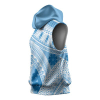 Bula Fiji Classic Masi Tapa Sleeveless Hoodie Turquoise - Polynesian Pride