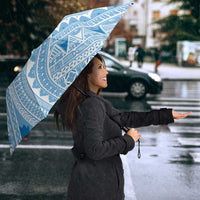 Bula Fiji Classic Masi Tapa Umbrella Turquoise - Polynesian Pride