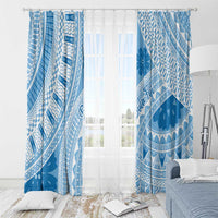 Bula Fiji Classic Masi Tapa Window Curtain Turquoise - Polynesian Pride
