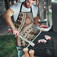 Bula Fiji Classic Masi Tapa Apron Vintage Brown - Polynesian Pride