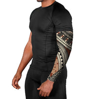 Bula Fiji Classic Masi Tapa Arm Sleeves Vintage Brown - Polynesian Pride