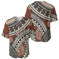 Bula Fiji Classic Masi Tapa Baseball Jersey Vintage Brown - Polynesian Pride