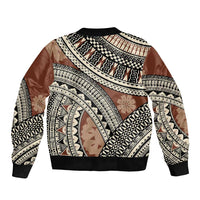 Bula Fiji Classic Masi Tapa Bomber Jacket Vintage Brown - Polynesian Pride