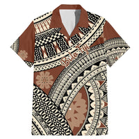 Bula Fiji Classic Masi Tapa Family Matching Mermaid Dress and Hawaiian Shirt Vintage Brown - Polynesian Pride