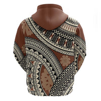 Bula Fiji Classic Masi Tapa Hoodie Vintage Brown - Polynesian Pride