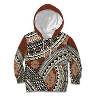 Bula Fiji Classic Masi Tapa Kid Hoodie Vintage Brown - Polynesian Pride