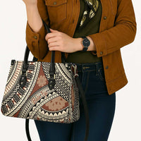 Bula Fiji Classic Masi Tapa Leather Bag Vintage Brown - Polynesian Pride