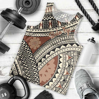 Bula Fiji Classic Masi Tapa Men Tank Top Vintage Brown - Polynesian Pride