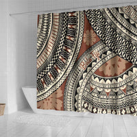 Bula Fiji Classic Masi Tapa Shower Curtain Vintage Brown - Polynesian Pride