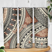 Bula Fiji Classic Masi Tapa Skinny Tumbler Vintage Brown - Polynesian Pride