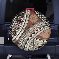 Bula Fiji Classic Masi Tapa Spare Tire Cover Vintage Brown - Polynesian Pride