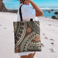 Bula Fiji Classic Masi Tapa Tote Bag Vintage Brown - Polynesian Pride