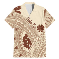 Bula Fiji Classic Masi Tapa Family Matching Mermaid Dress and Hawaiian Shirt Vintage Beige - Polynesian Pride