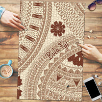 Bula Fiji Classic Masi Tapa Puzzle Vintage Beige - Polynesian Pride
