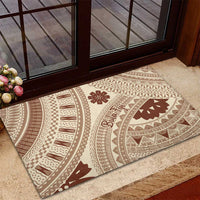 Bula Fiji Classic Masi Tapa Rubber Doormat Vintage Beige - Polynesian Pride