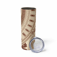Bula Fiji Classic Masi Tapa Skinny Tumbler Vintage Beige - Polynesian Pride