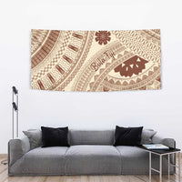 Bula Fiji Classic Masi Tapa Tapestry Vintage Beige - Polynesian Pride