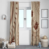 Bula Fiji Classic Masi Tapa Window Curtain Vintage Beige - Polynesian Pride