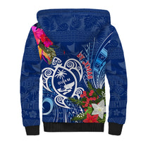 Guam Christmas Sherpa Hoodie Turtle Mix Tapa Felis Pasgua LT7 - Polynesian Pride