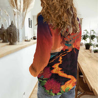 Hawaii Kilauea Volcano Women Casual Shirt Pele Goddess