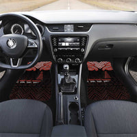 Maori Waitangi Car Mats Kotahitanga Poutama Mix Whakairo LT7 Set 2pcs - Front Black - Polynesian Pride