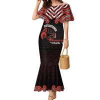 Maori Waitangi Family Matching Mermaid Dress and Hawaiian Shirt Kotahitanga Poutama Mix Whakairo - Polynesian Pride