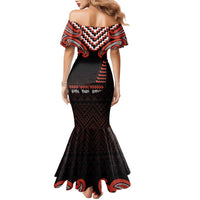 Maori Waitangi Family Matching Mermaid Dress and Hawaiian Shirt Kotahitanga Poutama Mix Whakairo - Polynesian Pride