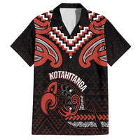 Maori Waitangi Family Matching Puletasi and Hawaiian Shirt Kotahitanga Poutama Mix Whakairo LT7 Dad's Shirt - Short Sleeve Black - Polynesian Pride