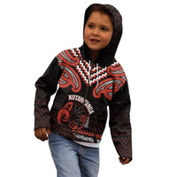 Maori Waitangi Kid Hoodie Kotahitanga Poutama Mix Whakairo LT7 - Polynesian Pride