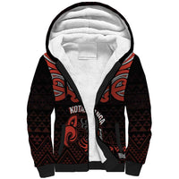 Maori Waitangi Sherpa Hoodie Kotahitanga Poutama Mix Whakairo LT7 Unisex Black - Polynesian Pride