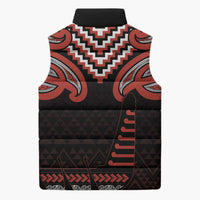 Maori Waitangi Sleeveless Puffer Jacket Kotahitanga Poutama Mix Whakairo LT7 - Polynesian Pride