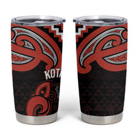 Maori Waitangi Tumbler Cup Kotahitanga Poutama Mix Whakairo LT7 Black - Polynesian Pride