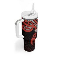 Maori Waitangi Tumbler With Handle Kotahitanga Poutama Mix Whakairo LT7 - Polynesian Pride
