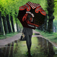 Maori Waitangi Umbrella Kotahitanga Poutama Mix Whakairo LT7 - Polynesian Pride