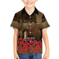 Australia - New Zealand ANZAC Lone Pine Kid Hawaiian Shirt The Last Post LT7 Kid Old Gold - Polynesian Pride