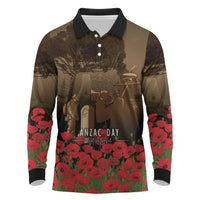 Australia - New Zealand ANZAC Lone Pine Long Sleeve Polo Shirt The Last Post LT7 Old Gold - Polynesian Pride