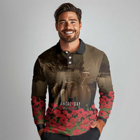 Australia - New Zealand ANZAC Lone Pine Long Sleeve Polo Shirt The Last Post LT7 - Polynesian Pride